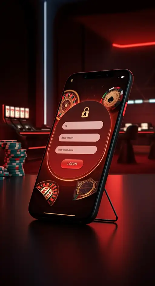 Login-Oberfläche des F1 Casinos mit Eingabefeldern für E-Mail und Passwort, um Zugang zu Spielen und Kontoverwaltung zu erhalten.